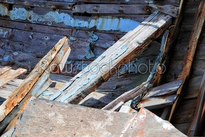 detail of an old fishing boat wreck