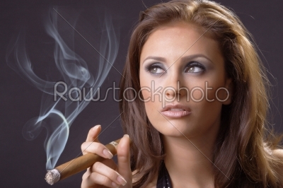 Elegant smoking woman   