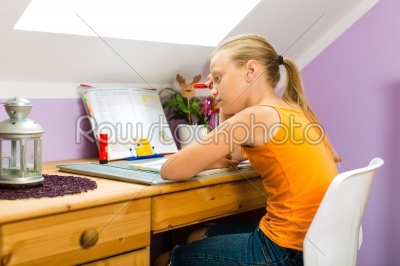 Family - child doing homework