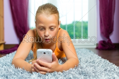 Family - child with cell or smartphone