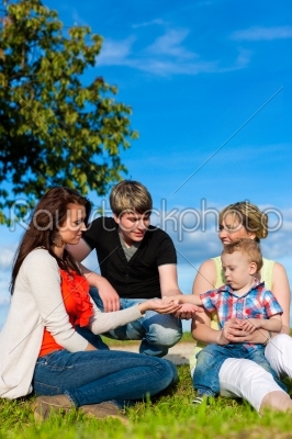 Family - Grandmother, mother, father and children