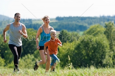 Family doing sports - jogging 