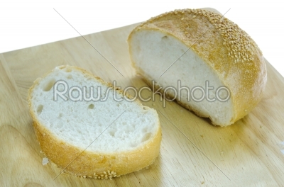 fresh bread on board