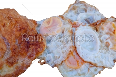 Fried Eggs isolated on white 