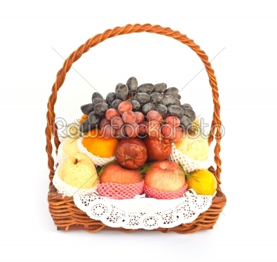 Fruits variety in the basket