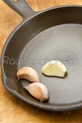 Garlic in Frying Pan