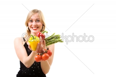 Girl with vegetables