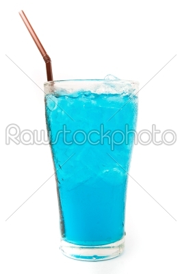 Glass of blue drink