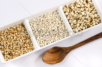 grains and spoon