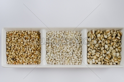 grains set on white