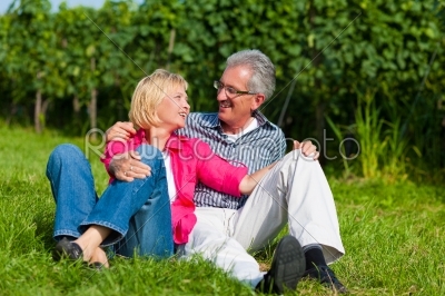 Happy mature couple outdoors