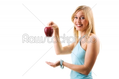 healthy nutrition - Fruits, girl, vegetables