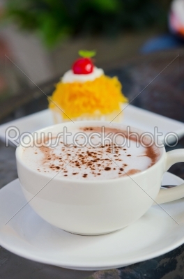 hot coffee and cake