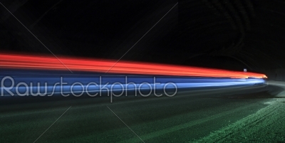 light trails in tunnel
