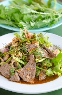 liver salad and vegetable