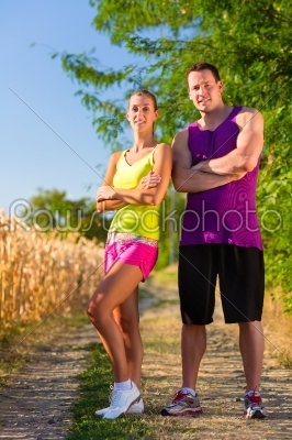 Man and woman running for sport 