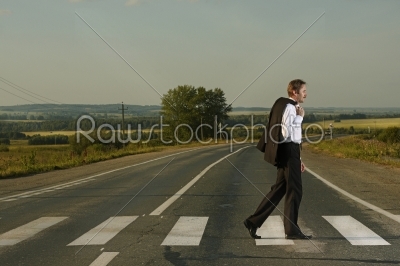 man on country road