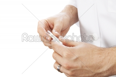 medical doctor with thermometer