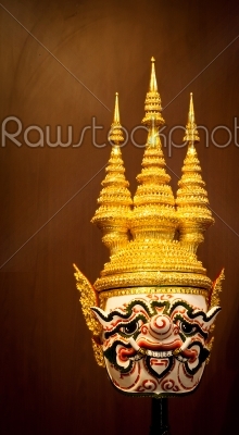 Native Thai style white monkey mask, use in royal performance