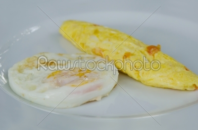 omelet and fried eggs