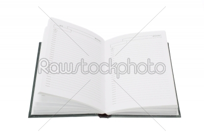 open white notebook isolated