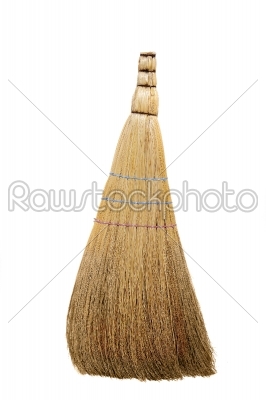 original yellow broom isolated on white background