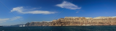 Panoramic view of Santorini island Greece