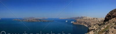 Panoramic view of Santorini island Greece