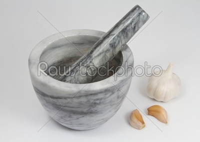 Pestle and Mortar with Garlic