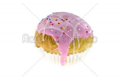pink cupcake on white