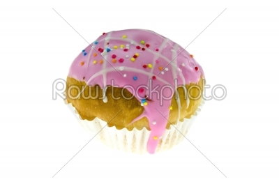 pink cupcake on white