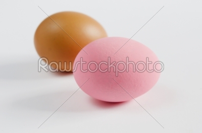 pink eggs and brown eggs