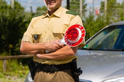 Police - policeman or cop stop car
