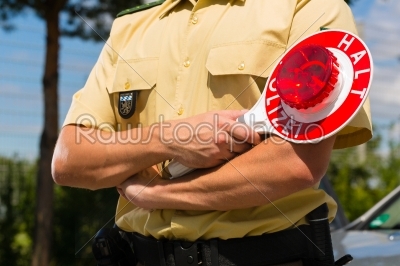 Police - policeman or cop stop car