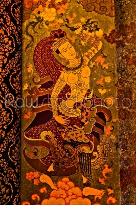 Portrait painting of Thailand, In the northern Thai temples.