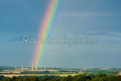Rainbow and windmills 