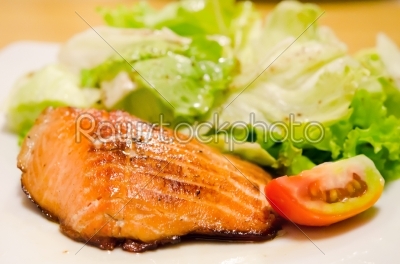 salmon and salad