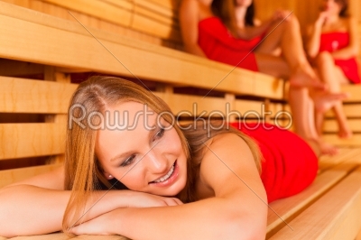 Sauna wellness - Female friends in spa
