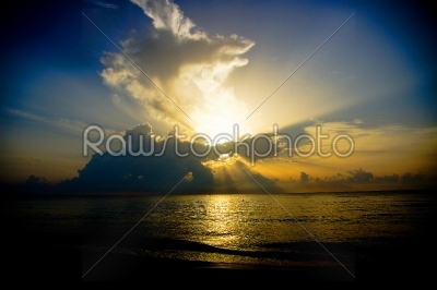 Sky and Sunrise at Southern sea Thailand.