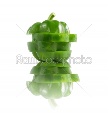 sliced of green  bell pepper