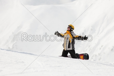 Snowboarder in the snow 