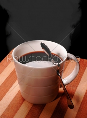 steaming cup of cofee