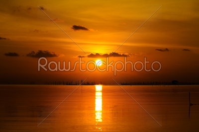 Sunset at Southern Lake Thailand.
