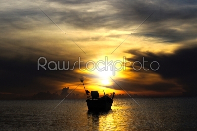 Sunset sky, At Songkhla Lake, Thailand.