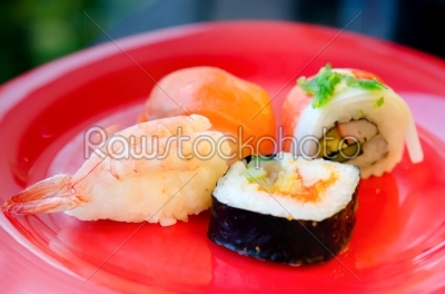 sushi and sushi rolls