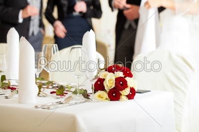 Table at a wedding feast