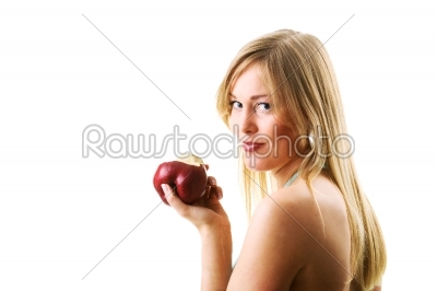 tempting woman with apple
