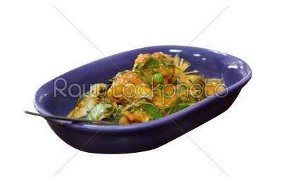 Thai food dry fish curry