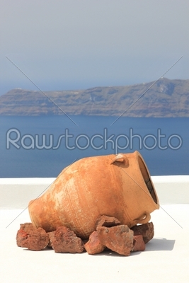 Traditional Greek vase on Santorini island