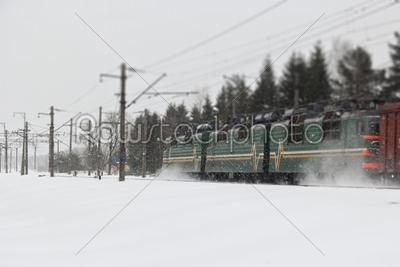 train in winter